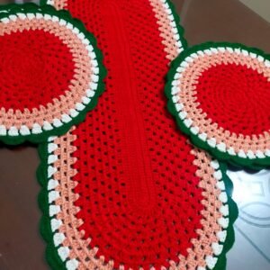 Crochet Water Melon Themed Table Runner